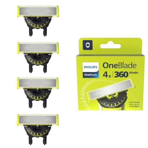 Philips OneBlade 360 Replacement Blades, for OneBlade Electric Shaver and Trimmer, 4 Pack
